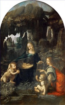 クリスチャン・イエス Painting - 岩窟の聖母 3 レオナルド・ダ・ヴィンチ キリスト教 カトリック